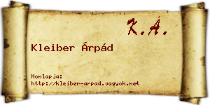 Kleiber Árpád névjegykártya