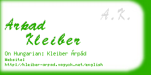 arpad kleiber business card