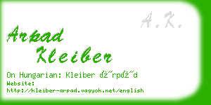 arpad kleiber business card